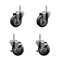Service Caster 35 Inch Thermoplastic  Rubber Wheel Swivel 58 Inch Threaded Stem Caster Set 2 Brakes SCC SCC-TS20S3514-TPRB-58212-2-TLB-2 - alternate 1